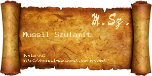 Mussil Szulamit névjegykártya